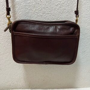 Coach Dark Brown Leather Messenger Bag Vintage Coach USA